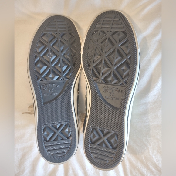 Converse High Top Sneakers - Ivory & Teal/Green Stripes - Women's 7 & 9 - Picture 9 of 15